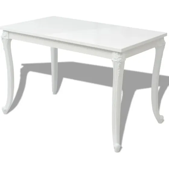 vidaXL Eettafel 116x66x76 cm hoogglans wit