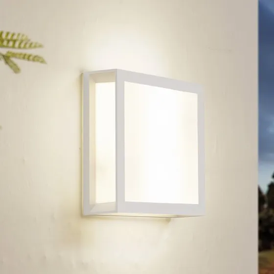 Lindby Wandlamp Sivana Buiten - Wit - 26x26 cm