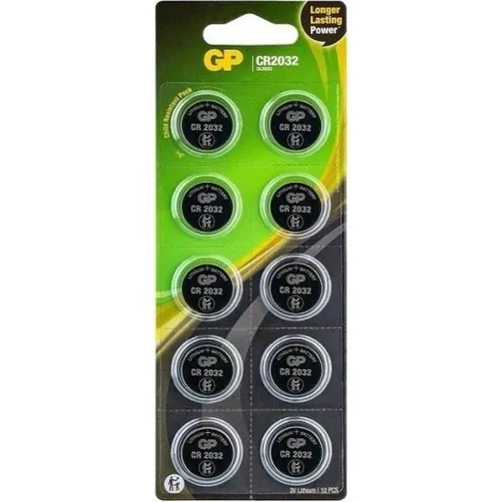 GP CR2032 Lithiumknoopcel 3 V, 220 mAh, 10 stuks