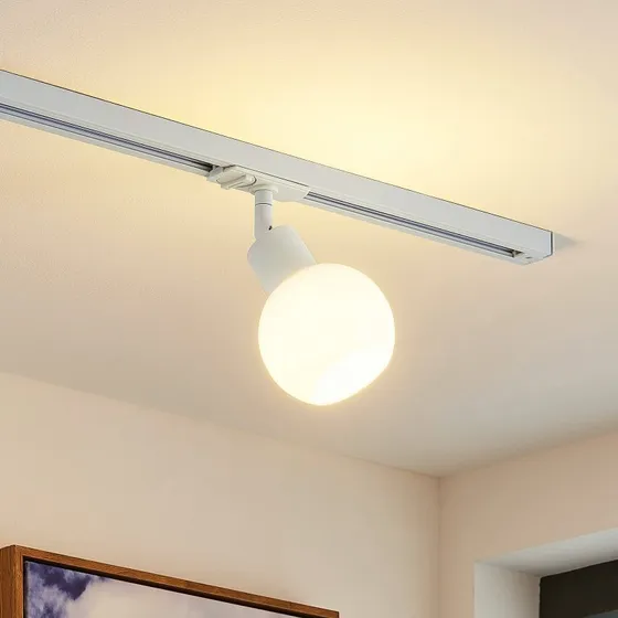 Lindby Linaro Railspot E14 Wit - Modern Glas & Metaal