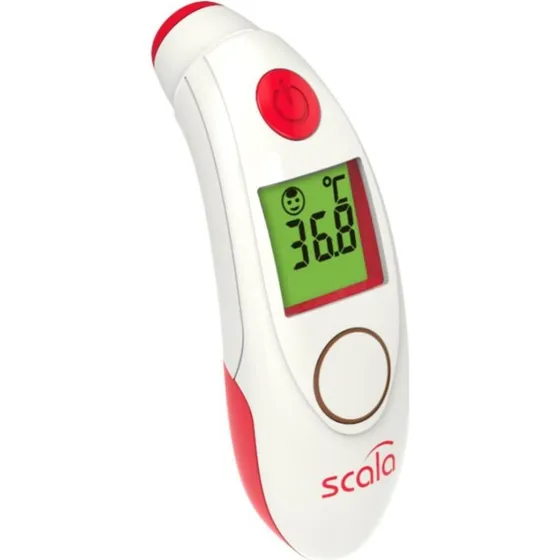 Scala SC 8360 NFC Infrarood Voorhoofdthermometer Rood
