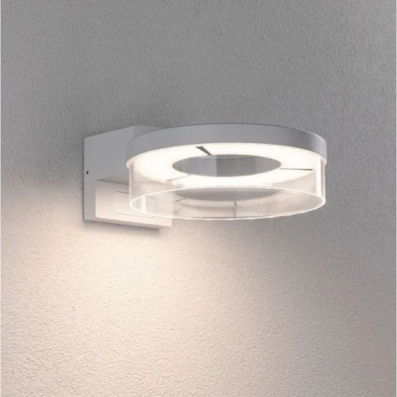 Capera Paulmann Buiten Wandlamp met Sensor SWR - Wit - Aluminium