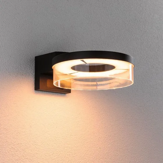 Paulmann Capera LED Wandlamp - Antraciet - CCT - IP44