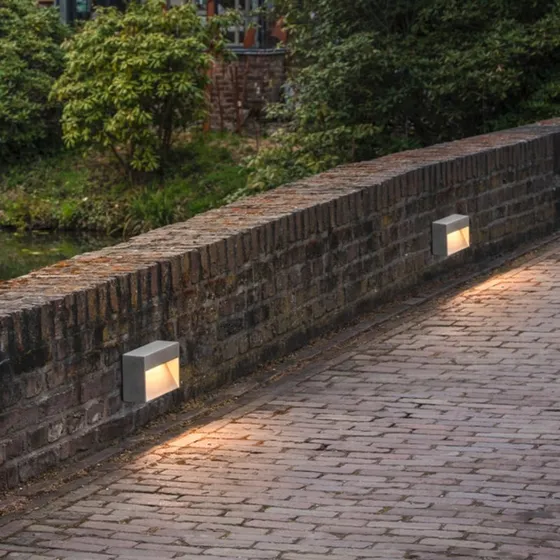 SLV Concreto M LED Wandlamp - Beton - Lichtgrijs - IP65