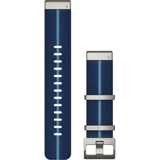 Garmin QuickFit 22 Horlogebandje - Blauw Jacquard Nylon