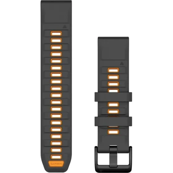 Garmin QuickFit® 22 Silicone Horlogebandje - Zwart/Oranje