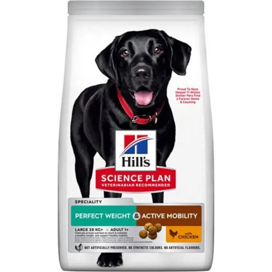 Hill's Science Plan Perfect Weight & Active Mobility Large Breed Adult Hondenvoer met Kip 12 kg