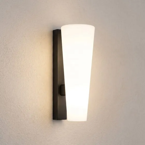 Lucande Jovra LED buitenwandlamp, zwart, 32 cm