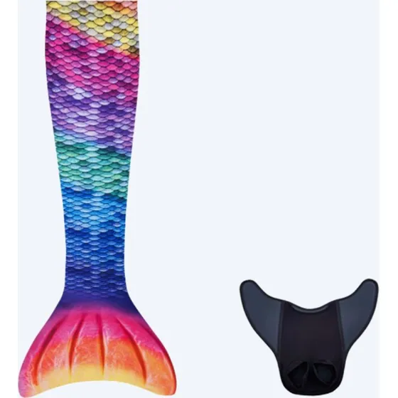 Kuaki Mermaids Zeemeerminstaart Set - Regenboog - Maat M
