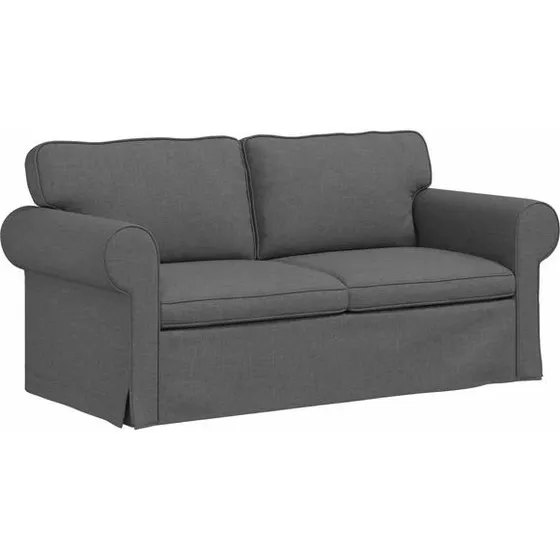 vidaXL Donkergrijs Bank 215 x 82 x 80 cm Stof