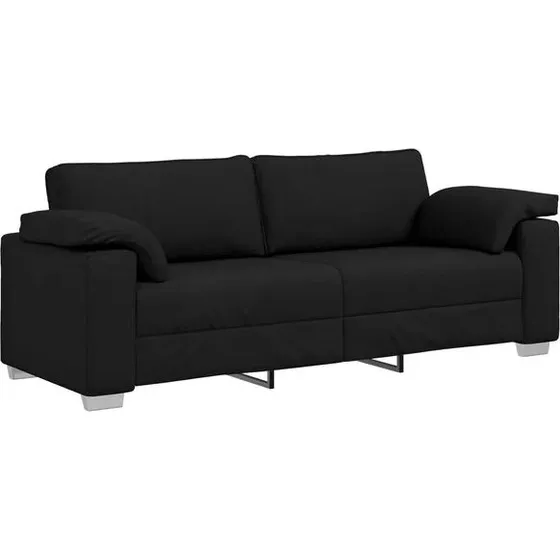 vidaXL Zwart Stoffen Bank 220 x 80 x 82 cm