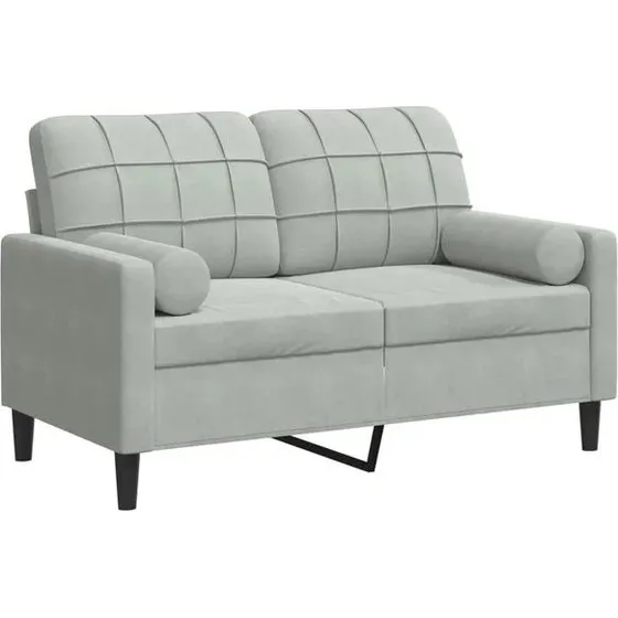 vidaXL 3-zitsbank 210 cm fluweel roze met sierkussens