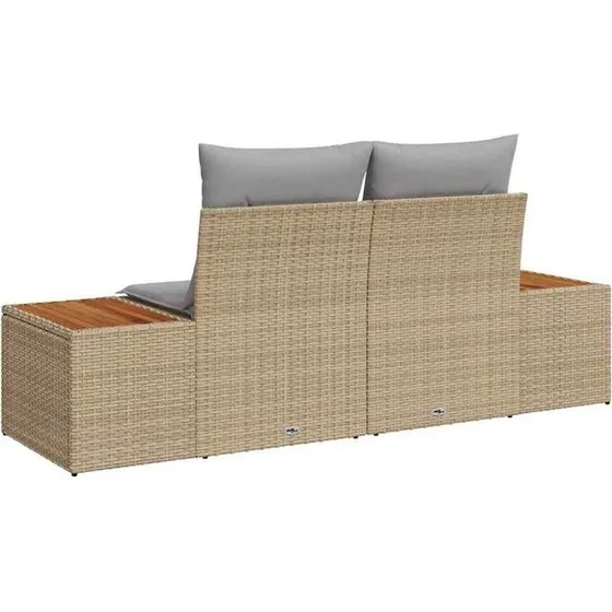 vidaXL Tuinbank Beige 184 x 62 x 85 cm Poly Rattan