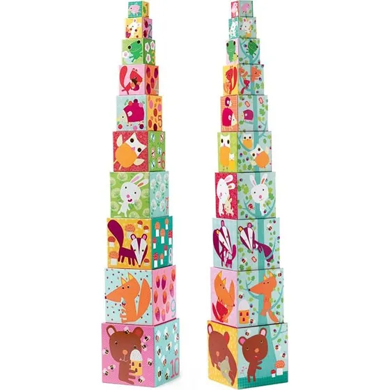 Djeco Bouwblokken Lente - 10 Kartonnen Blokken