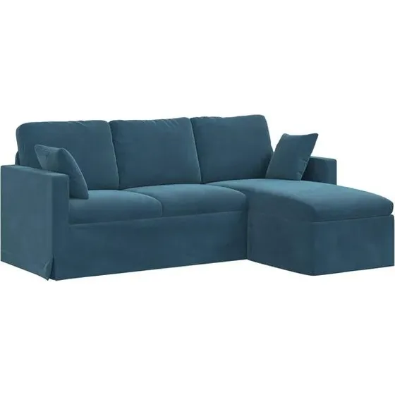 vidaXL Bank Blauw 198 x 134 x 80 cm Fluweel