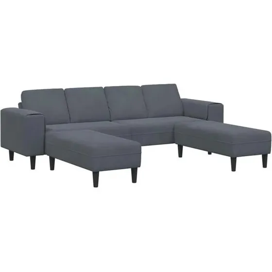 vidaXL Woonkamer Bank 3 pcs Donkergrijs