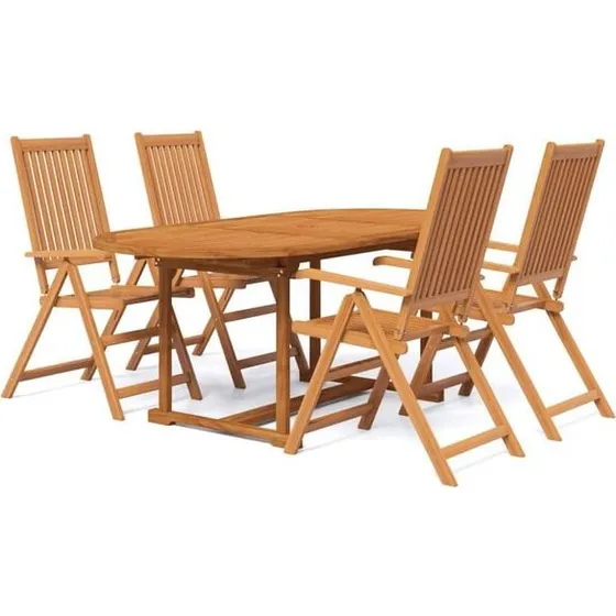 vidaXL 5-delige Tuinset Acacia 120-170 cm