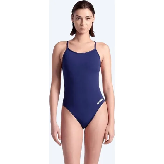 Arena Dames Badpak Solid Lace Back - Donkerblauw