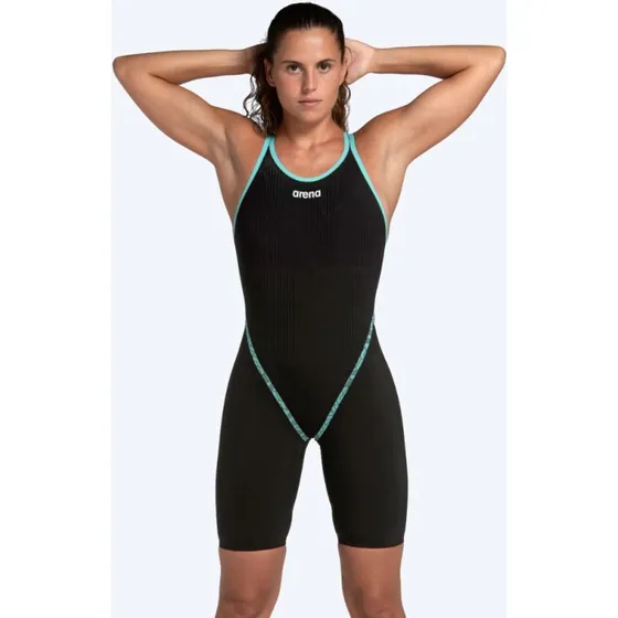 Arena Powerskin Primo Dames Wedstrijdbadpak - Zwart/Lichtblauw