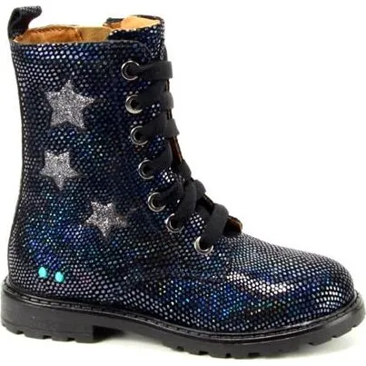 BunniesJR Hailee Happy Paarse Leren Veterboots
