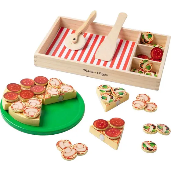 PepperPlay™ Houten Pizza Snijset 54-delig met Klittenband
