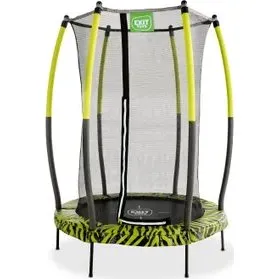 EXIT Tiggy Junior Trampoline 140 cm Zwart/Limoen met Veiligheidsnet