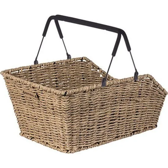Basil Cento Rattan Look Fietsmand 47 x 34 x 26 cm - Seagrass