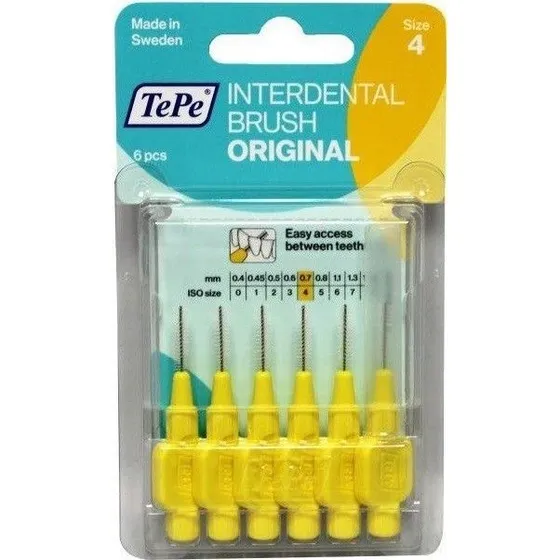 TePe Interdental Brush Geel 0,7 mm 6 Stukken