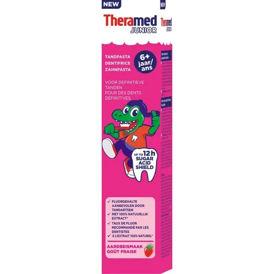 Theramed Junior Tandpasta Aardbei 6+ jaar 75ml