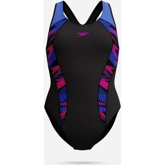 Speedo Eco+ Laneback Badpak Dames - 42, Zoom Boom Placement/Black