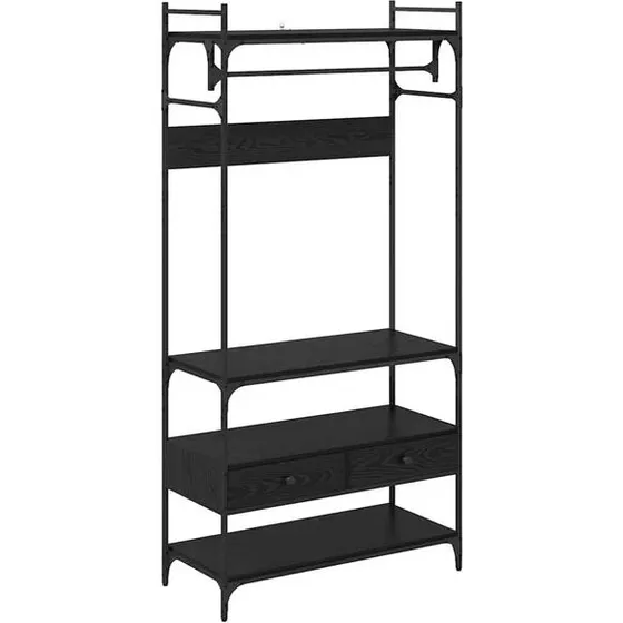 vidaXL Kledingkast Zwart Eiken 89 x 39 x 184,5 cm