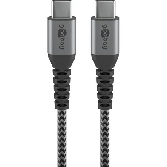 Goobay USB-C naar USB-C 2M textielkabel zwart