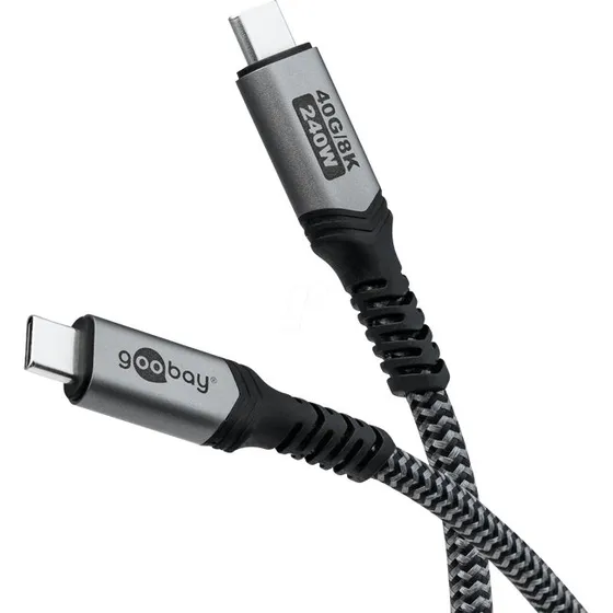 Goobay USB-C naar USB-C kabel, 1,5 m, USB4, 240W, 40 Gbps