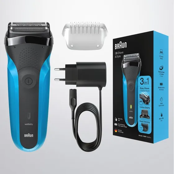 Braun Series 3 Shave & Style 310BT Elektrisch Scheerapparaat Zwart/Blauw