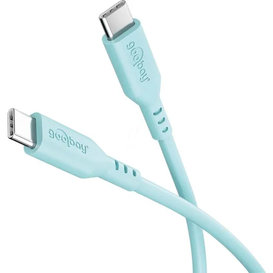 Goobay USB-C siliconenkabel 1,5 m turquoise PD 60W