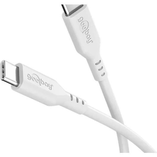 Goobay USB-C siliconenkabel 1,5 m wit PD 60W