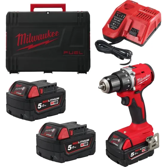 Milwaukee M18 BLDDRC-502C 18V Boor-/Schroefmachine (2x 5,0Ah)
