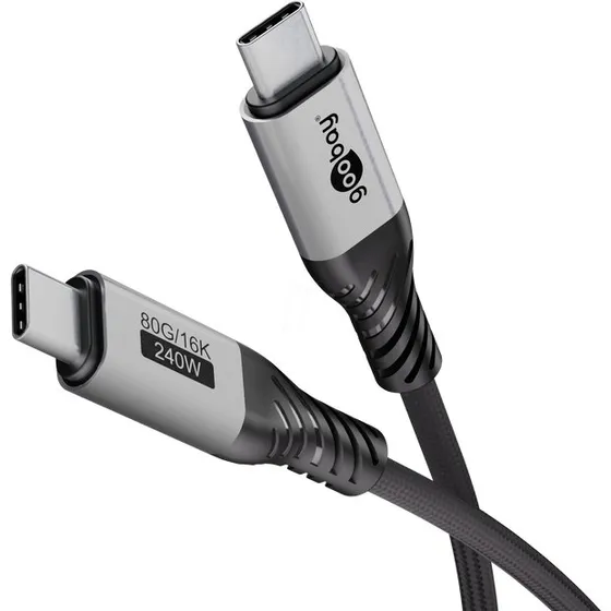 GOOBAY GOOBAY-74776 USB4 2,0-kabel 1,5 m zwart/grijs