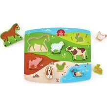 Lekker Speelgoed 2-in-1 Boerderijpuzzel met Speelbord, 2-4 jaar