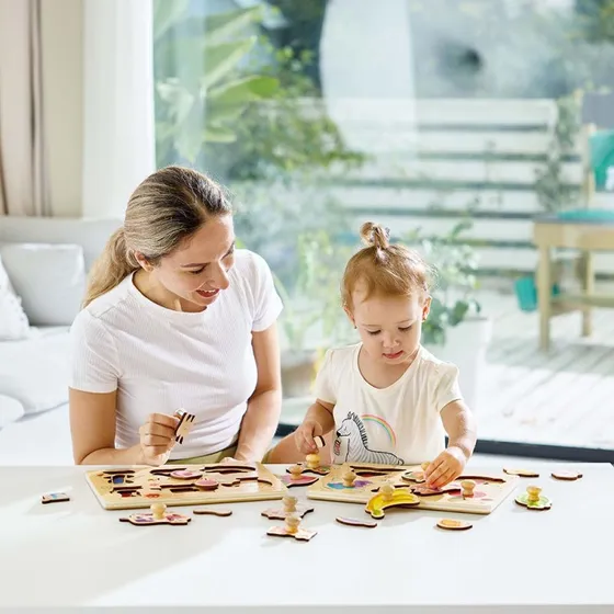 Hape Knoppuzzel Fruit Met Lagen - Houten Puzzel Vanaf 24 Maanden