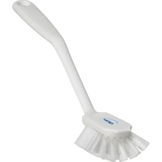 Vikan Afwasborstel 280mm Wit Medium met Schraaprand