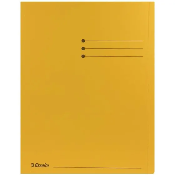 Esselte Vouwmap A4 met Overslag Geel 180gr 100 stuks
