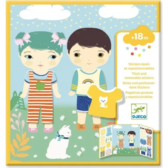 Djeco Herbruikbare Kledingstickers – Speelset met bord