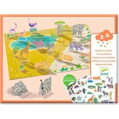 Djeco Stickerplezier 3D Dieren - 31 x 23 cm