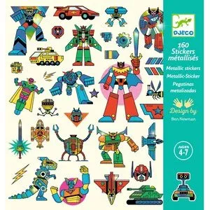 Djeco Robots Stickers | 160 Metallic Stickers