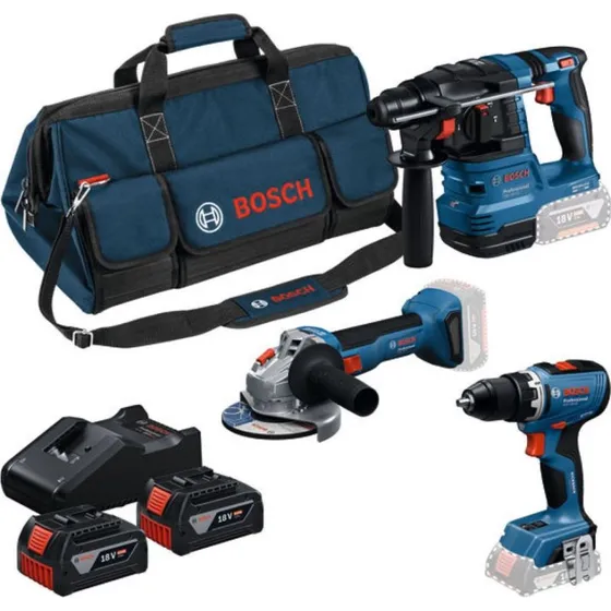 Bosch Blauw 3-Tool Accutoolkit 18V (GSR 18V-65, GWS 18V-8, GBH 18V-22)