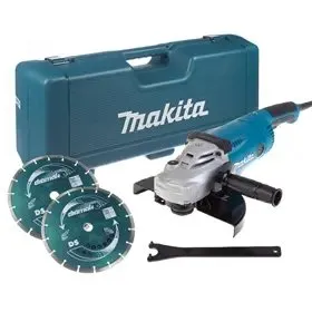Makita GA9020RFK3 Haakse Slijper 2200W met 2 Diamantzaagbladen
