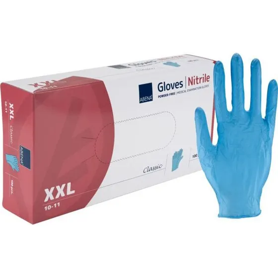 Abena Classic Nitril Handschoenen Blauw XXL Poedervrij 100 stuks