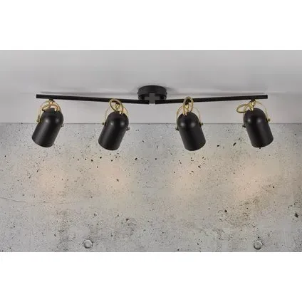 Nordlux Lotus 4-lamp plafondspot zwart messing