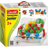 Quercetti Insteek Mozaïek Junior - 48 Pinnen, Geperforeerd Bord
